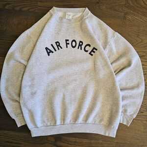 Vintage 90s US Air Force Spell Out Crewneck Sweatshirt - Heather Gray - Men's S